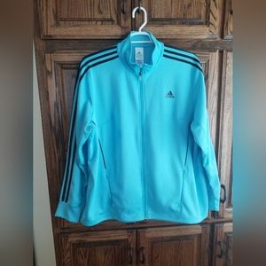 Womens plus size 3X Adidas track jacket. Beautiful robins egg blue. 🐦❤